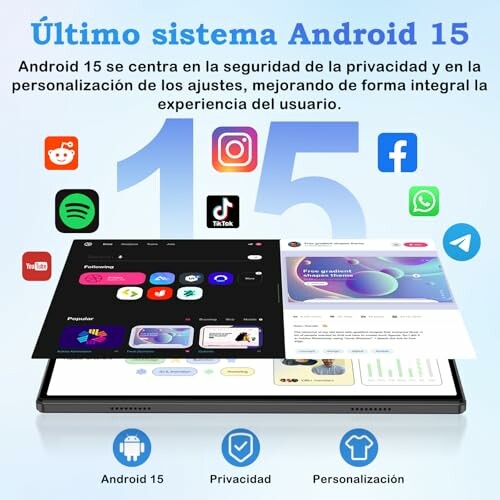 Características del sistema Android 15 con enfoque en seguridad y personalización.