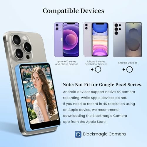 Teléfonos compatibles con la cámara Blackmagic.