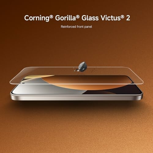 Vidrio Corning Gorilla Glass Victus 2 reforzado en un teléfono.