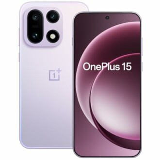 Teléfono inteligente OnePlus 15 en color púrpura