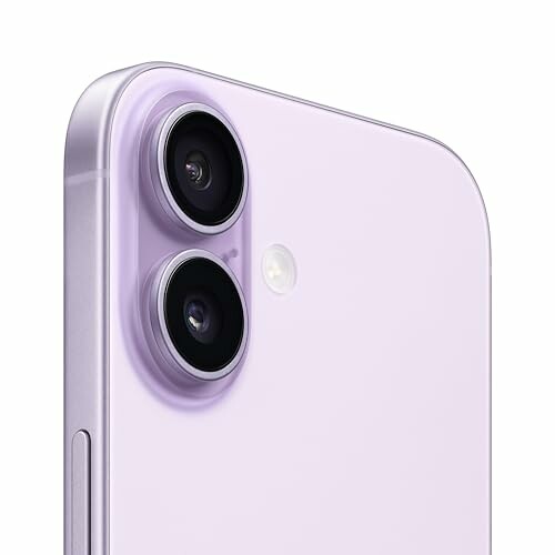 Teléfono inteligente púrpura con cámara dual.