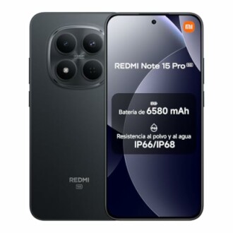 Teléfono Redmi Note 15 Pro con características de batería y resistencia al agua.