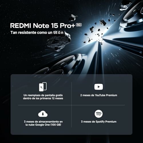 Promoción del Redmi Note 15 Pro+ con beneficios incluidos.
